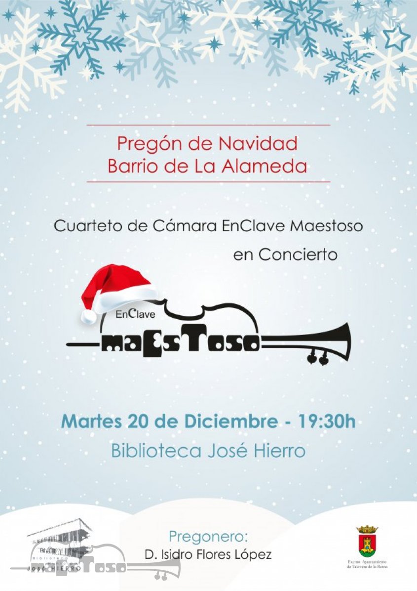 Concierto Pregón de Navidad Barrio de la Alameda el 20 de Diciembre de 2016