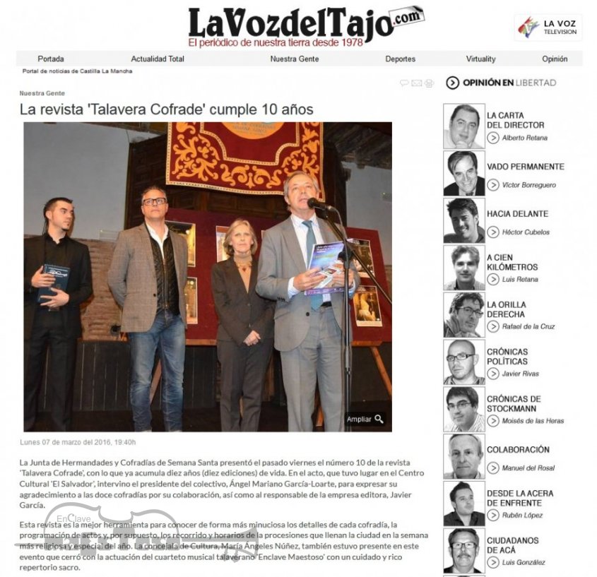 La revista 'Talavera Cofrade' cumple 10 años